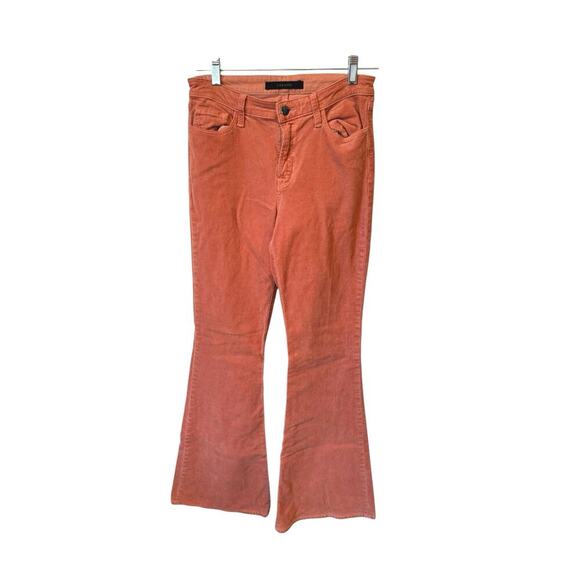 J BRAND Valentina High-rise Corduroy Trousers Orange EUC Size 27 $350 MSRP - Picture 2 of 8
